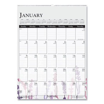 House of Doolittle™ Recycled Wild Flower Wall Calendar, Wild Flowers Artwork, 12 X 16.5, White-multicolor Sheets, 12-month (jan To Dec): 2022 freeshipping - TVN Wholesale